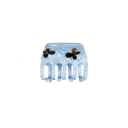 Blumen-Hakenclip aus himmelblauem Marmor